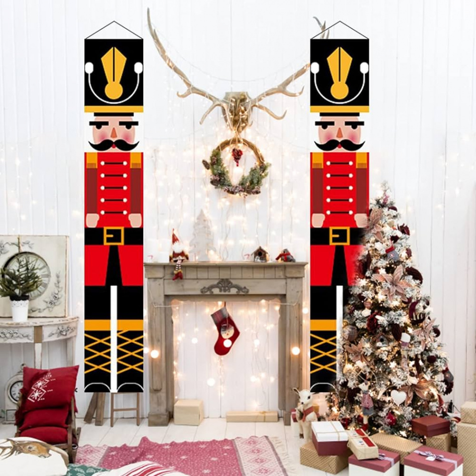 Nutcracker Banner, Christmas Banner, Christmas Knight Banner