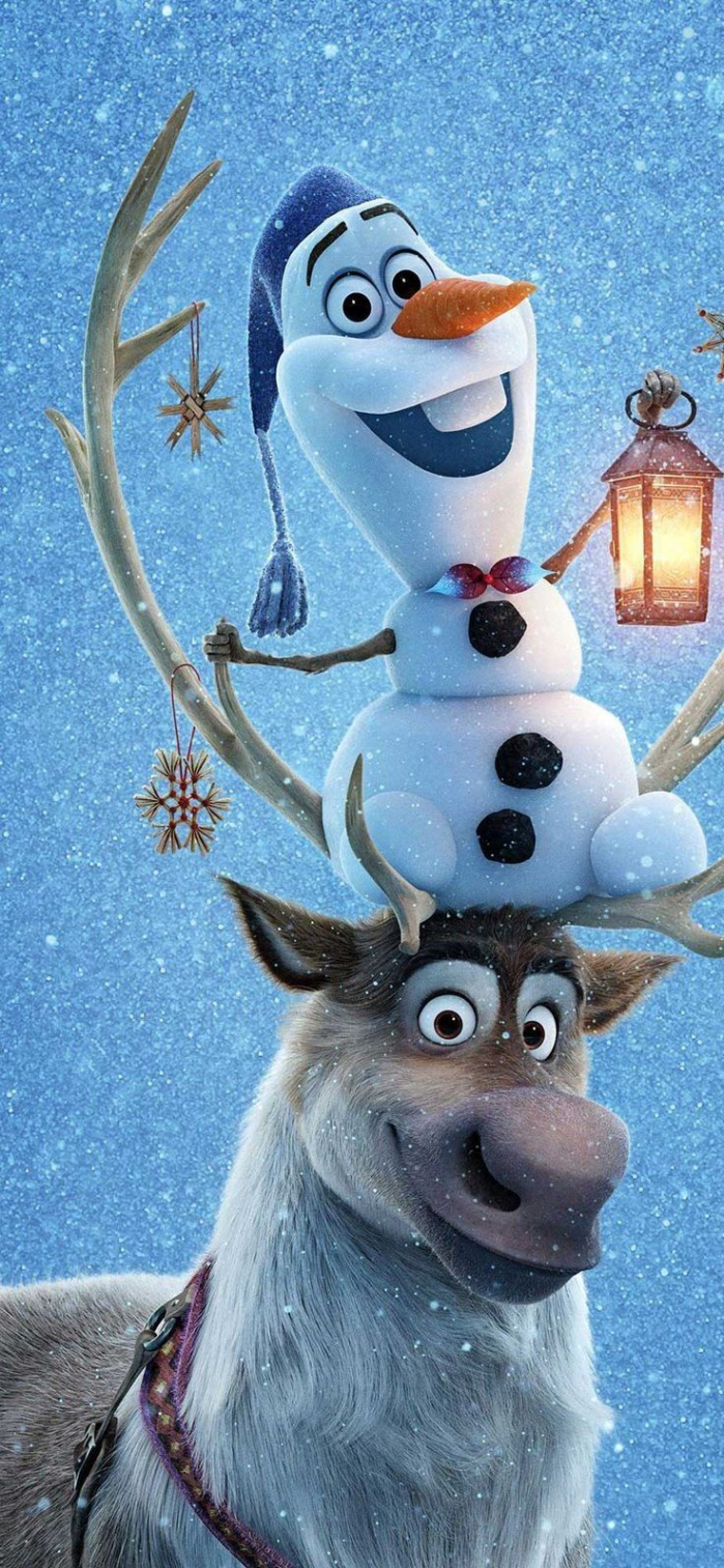 Olaf and Sven HD + Christmas Cartoons Aesthetic Wallpaper