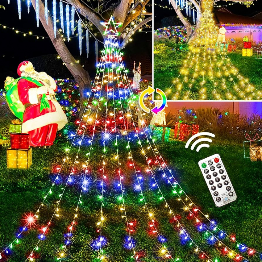 Outdoor Christmas Decorations Star Lights  LED  Modes String