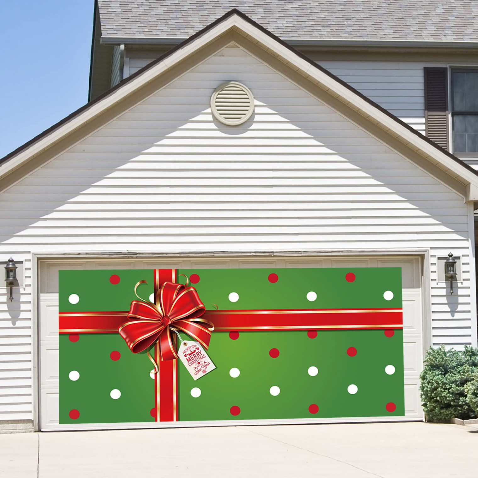 Outdoor Christmas Holiday Garage Door Banner Cover Large  Christmas  Background Decoration - ChriSee more Outdoor Christmas Holiday Garage Door