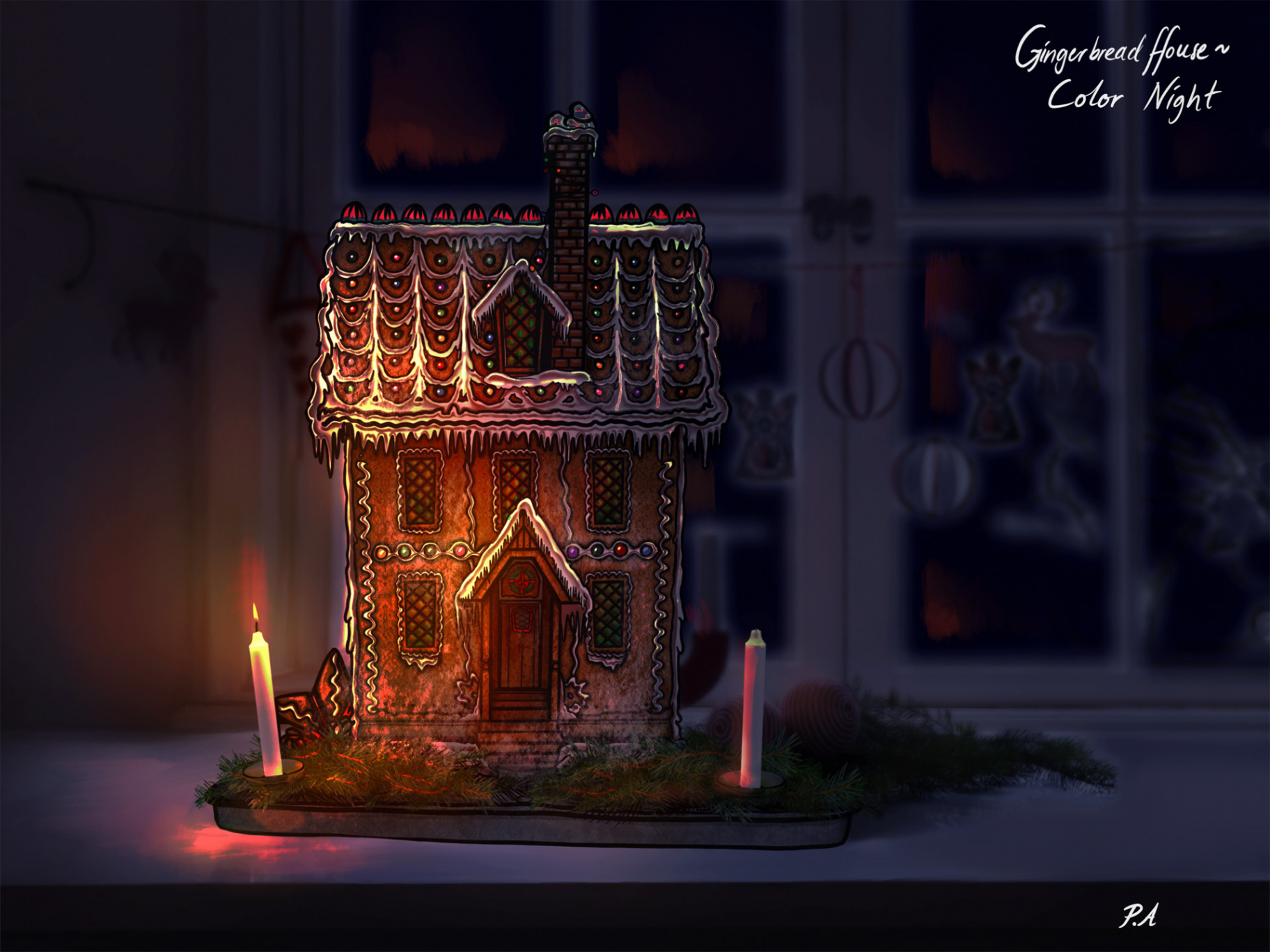 Pascal Andersson - Illustration - Gingerbread House (Night)