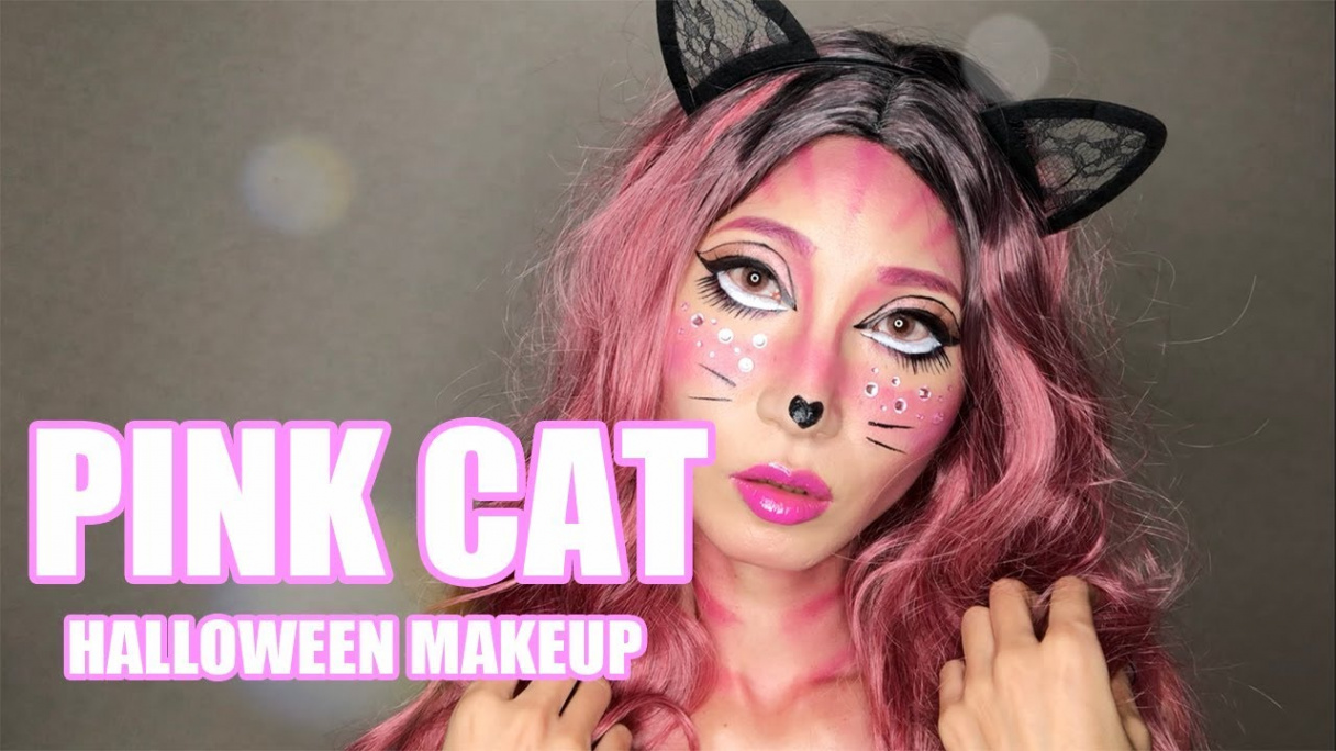 PINK CAT Halloween Makeup Tutorial  Halloween Ideas ハロウィンメイク猫