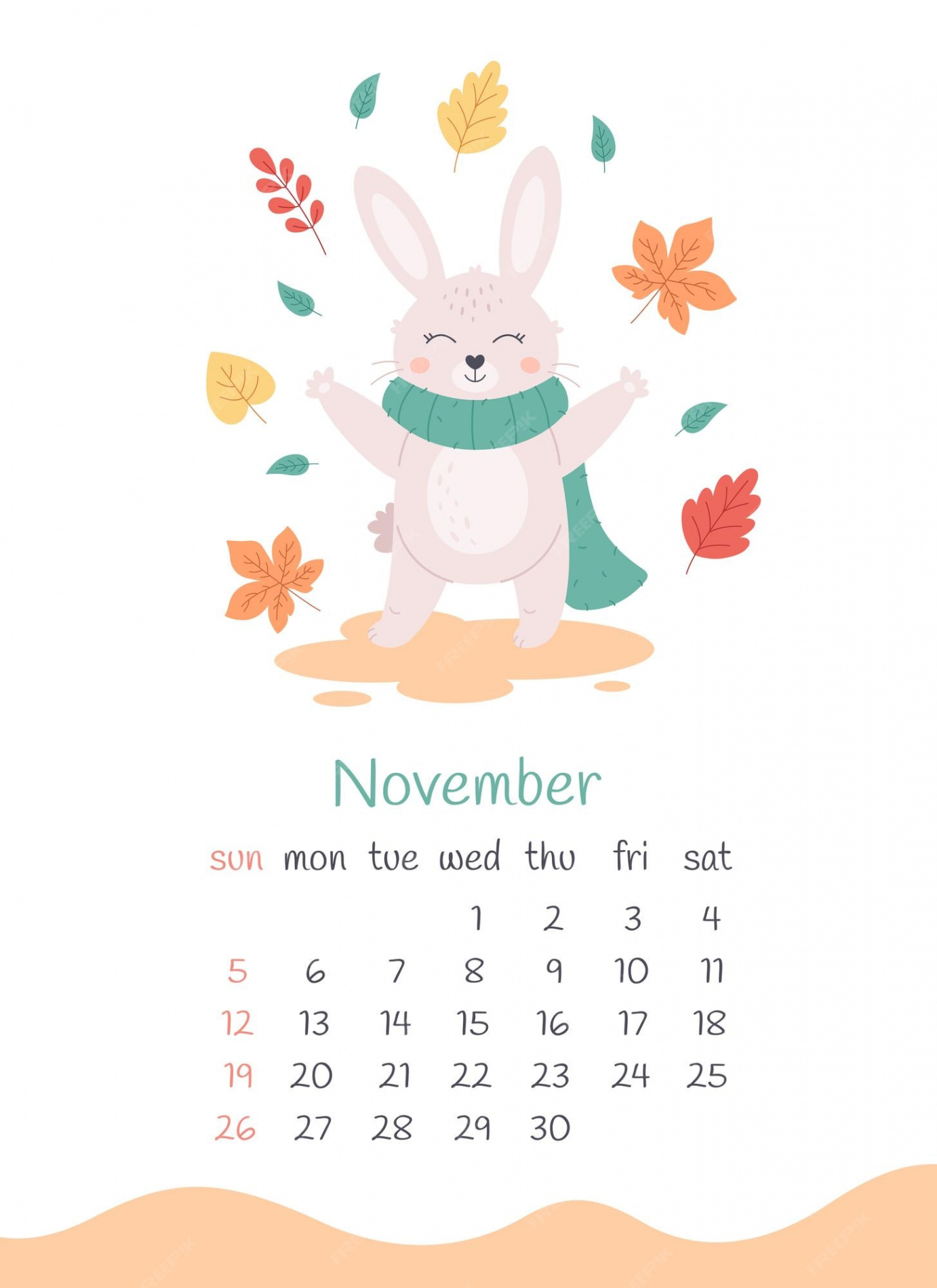 Premium Vector  November  calendar