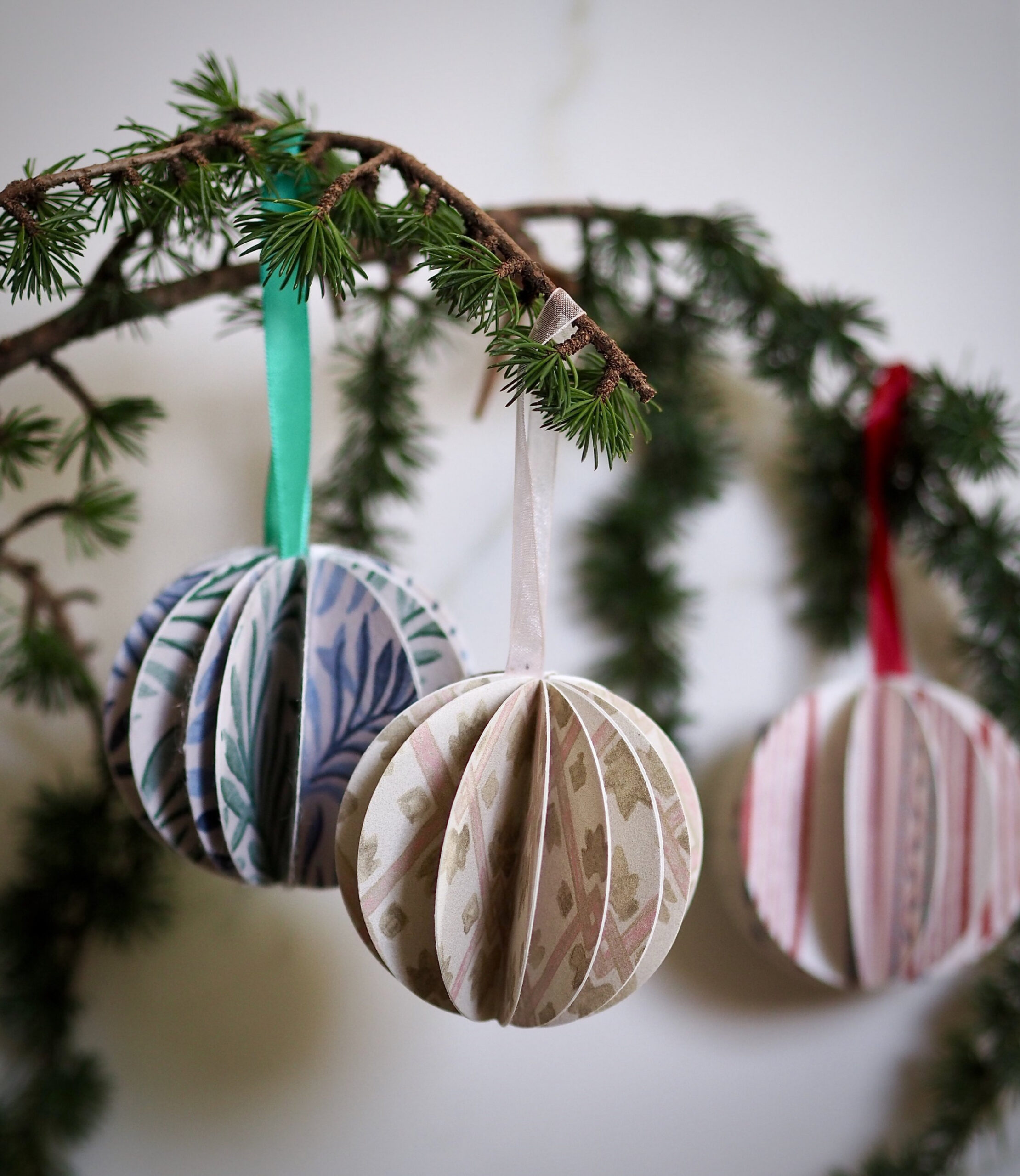 Quick & Easy Folded Paper Scandi Bauble Christmas Decorations