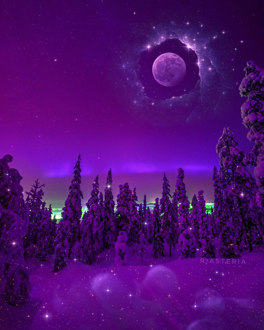 RIASTERIA💜 on Instagram: “Purple Winter Night