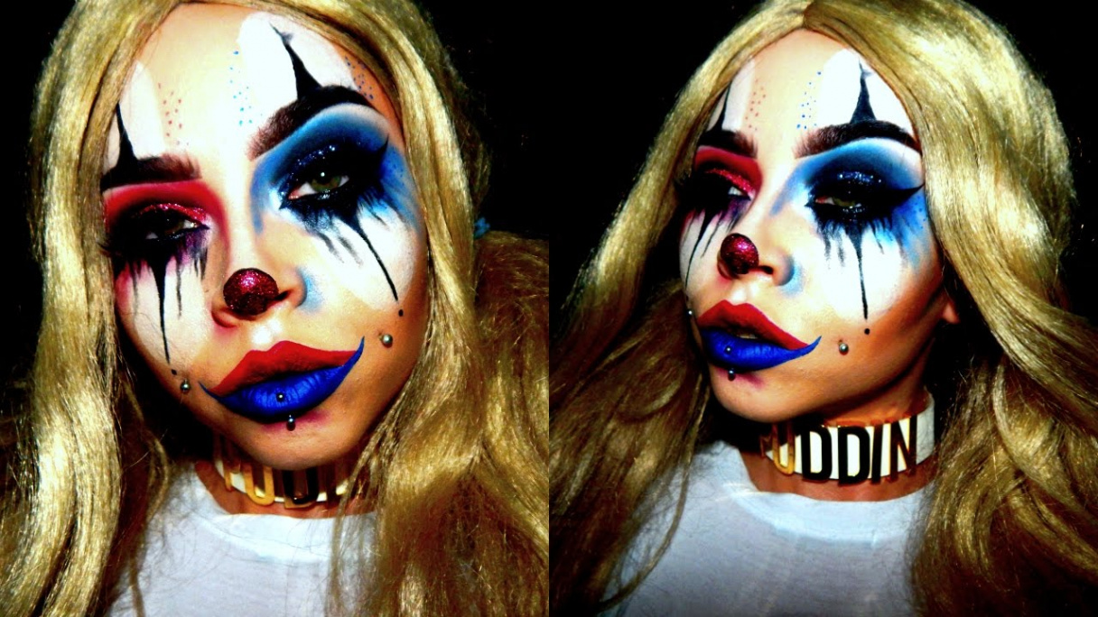 Sad HarlequinHarley Quinn Clown Halloween Makeup