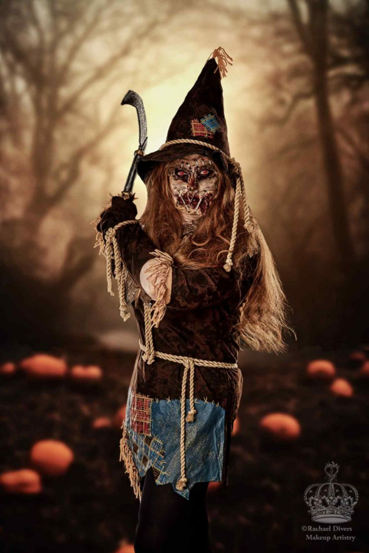 Scary Halloween Scarecrow Makeup - Rachael Divers