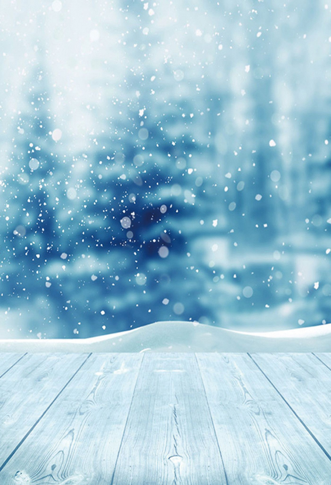 Season Backdrop Winter Background Snowflake Backdrop Blue Floor