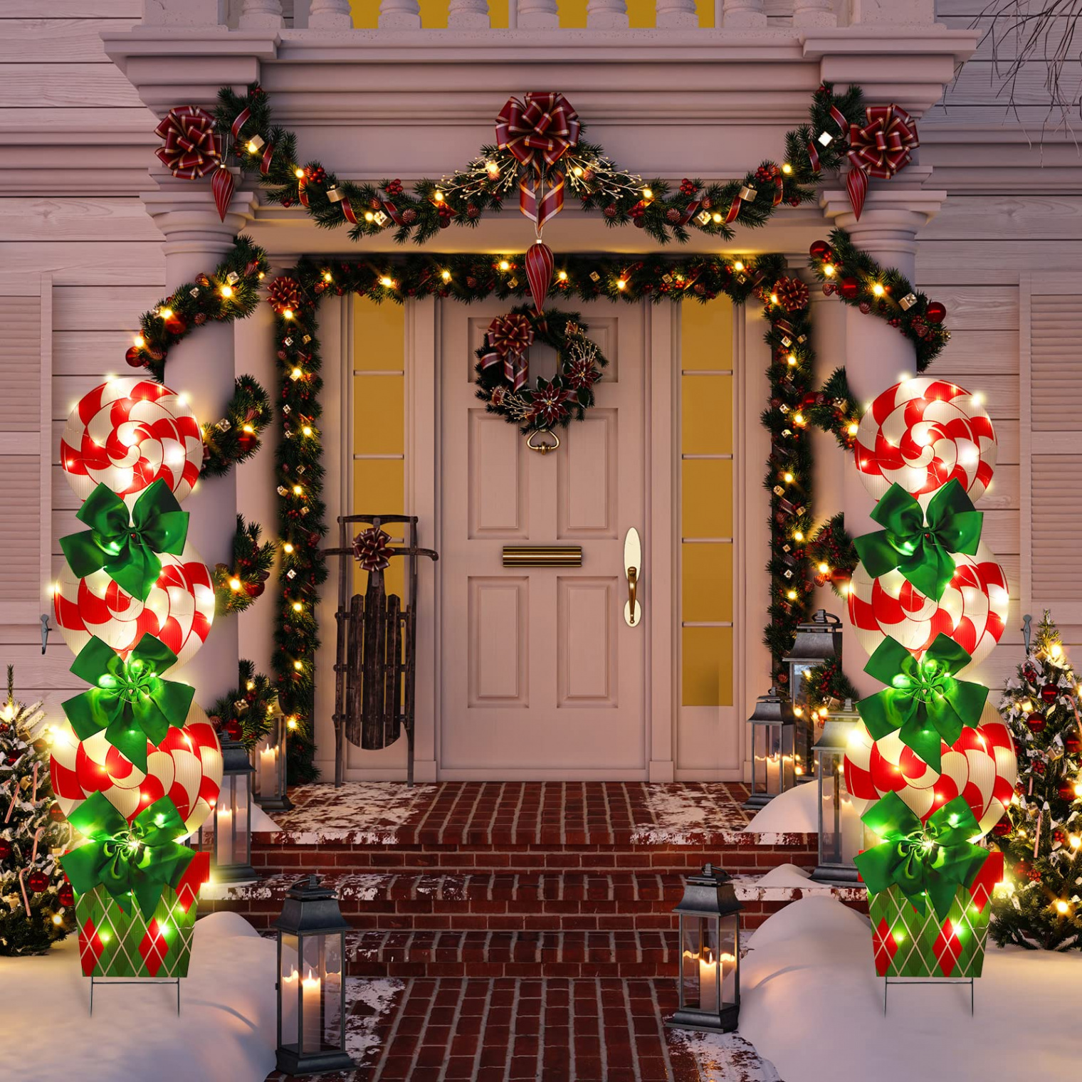 Sets Christmas Yard Sign with  Rolls