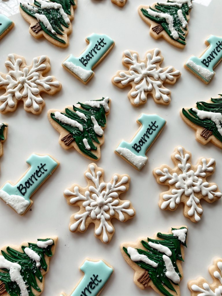 Snowy First Birthday Cookies! - Kisses + Caffeine