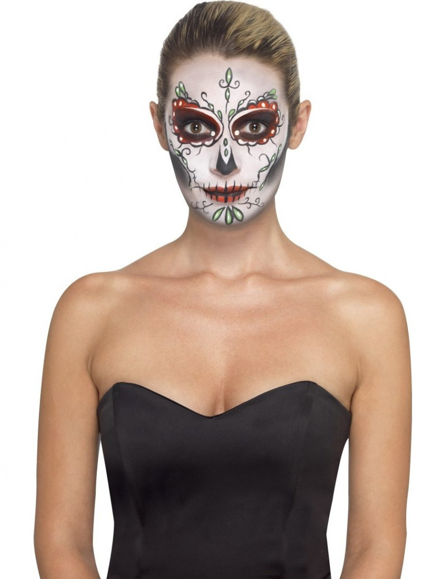 Tag der Toten Sugar Skull Make-Up Schmink-Set bunt