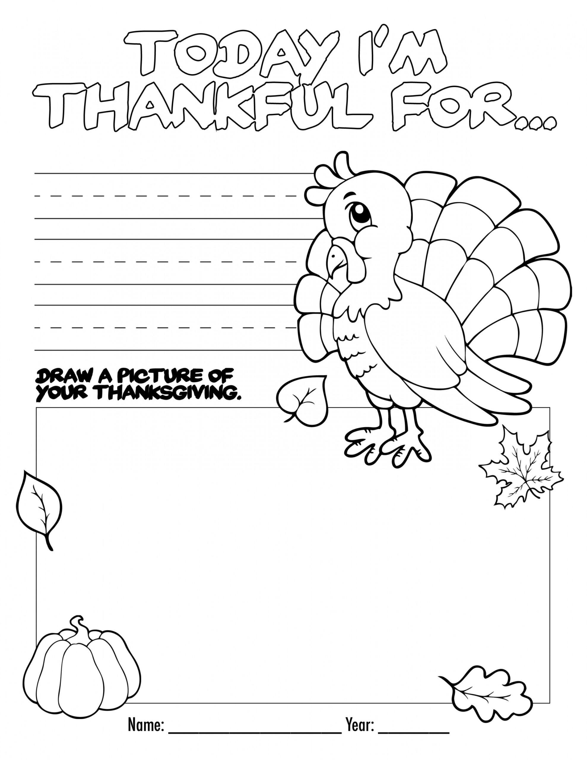 Thanksgiving Coloring Book Free Printable for the Kids!