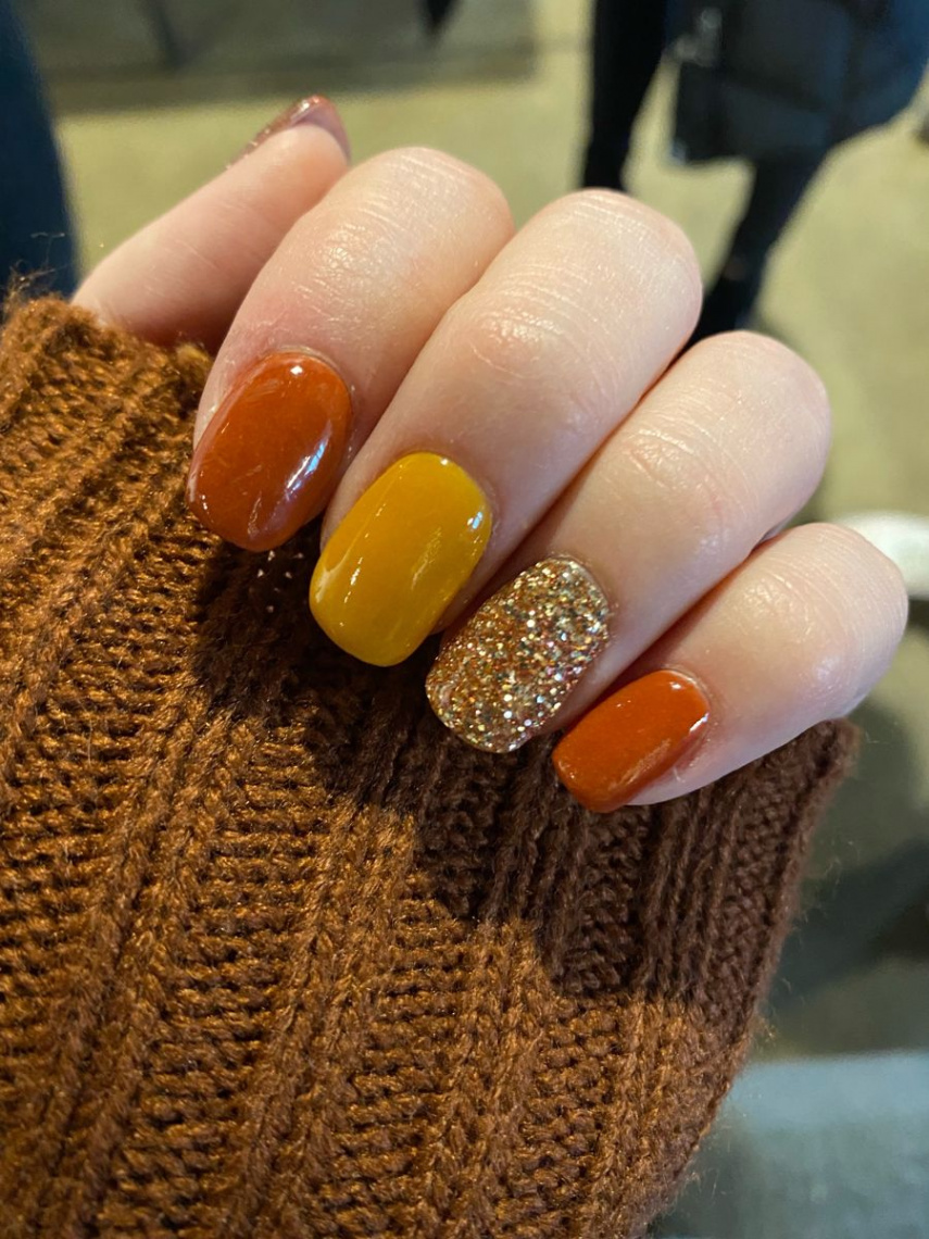 Thanksgiving dip powder nails  Fall gel nails, Nails, Dipped nails