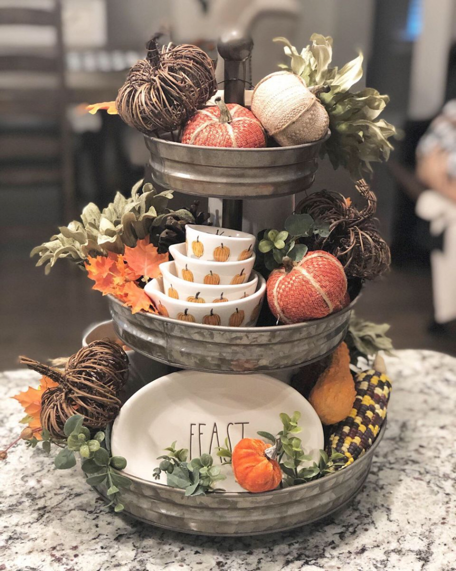 Thanksgiving Tiered Tray  Tray decor, Tiered tray decor, Tiered tray