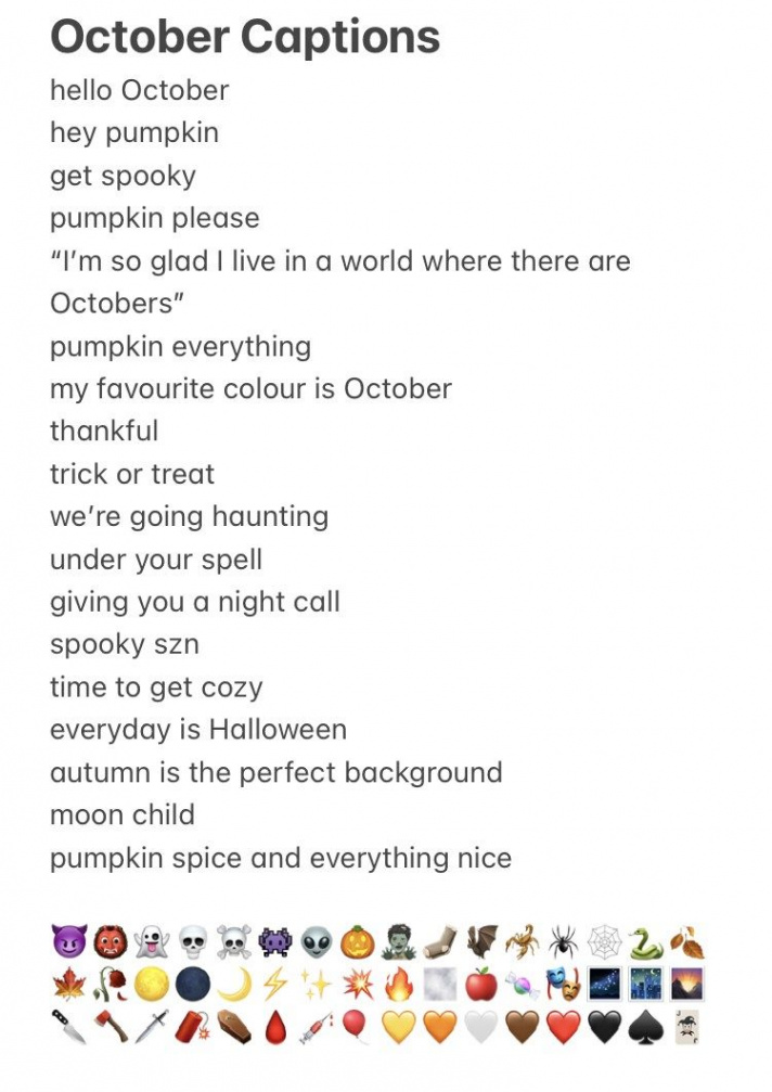 The Best October and Halloween Photo Captions for Instagram