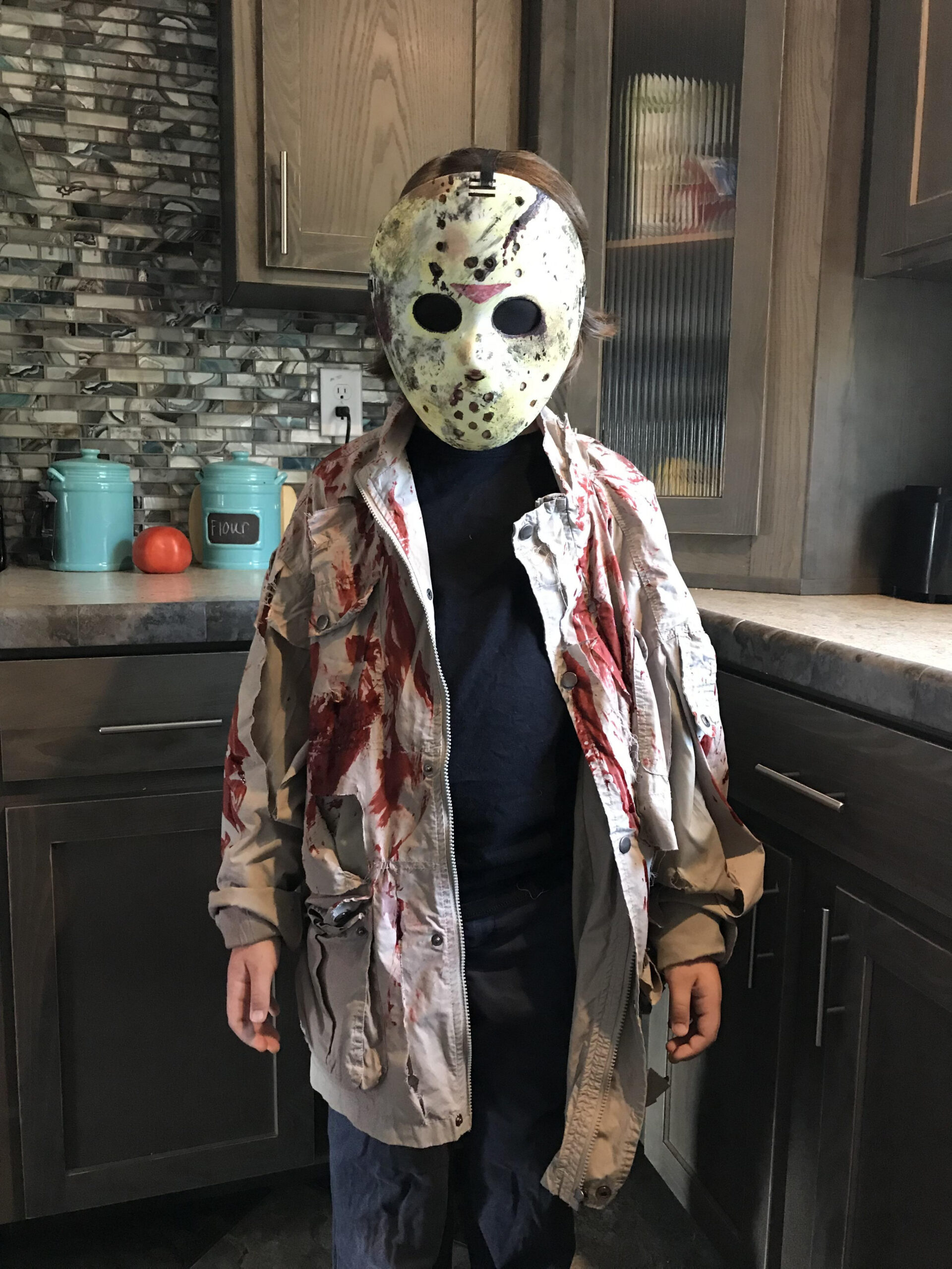 The $ homemade Jason costume my  year old son made