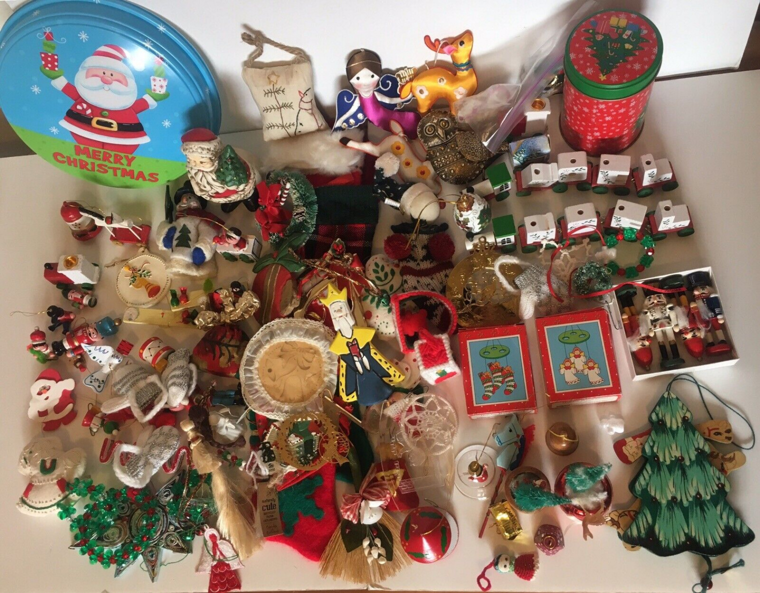 Vintage s/s Family Christmas Ornament Lot Stocking Figurine