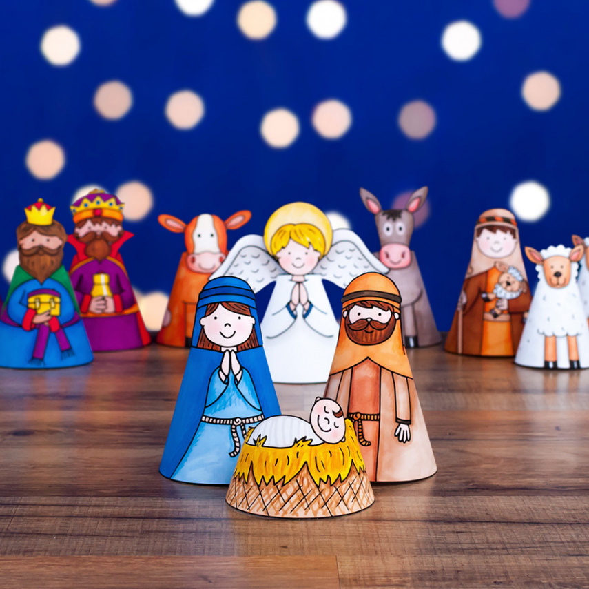 A printable Nativity scene craft that your kids will love to make
