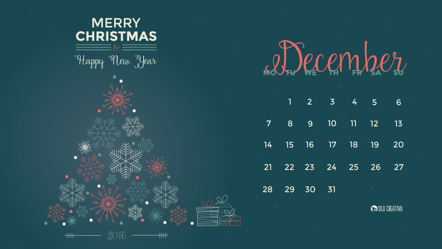 Christmas Laptop Wallpaper Calendar