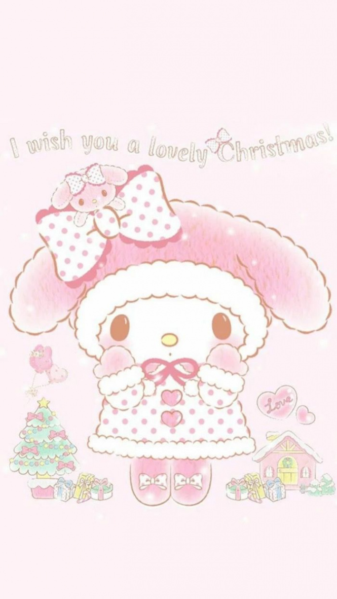 Adorable my melody Christmas wallpaper