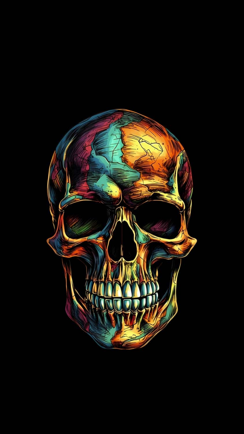 Amoled Skull IPhone Wallpaper HD - IPhone Wallpapers : iPhone