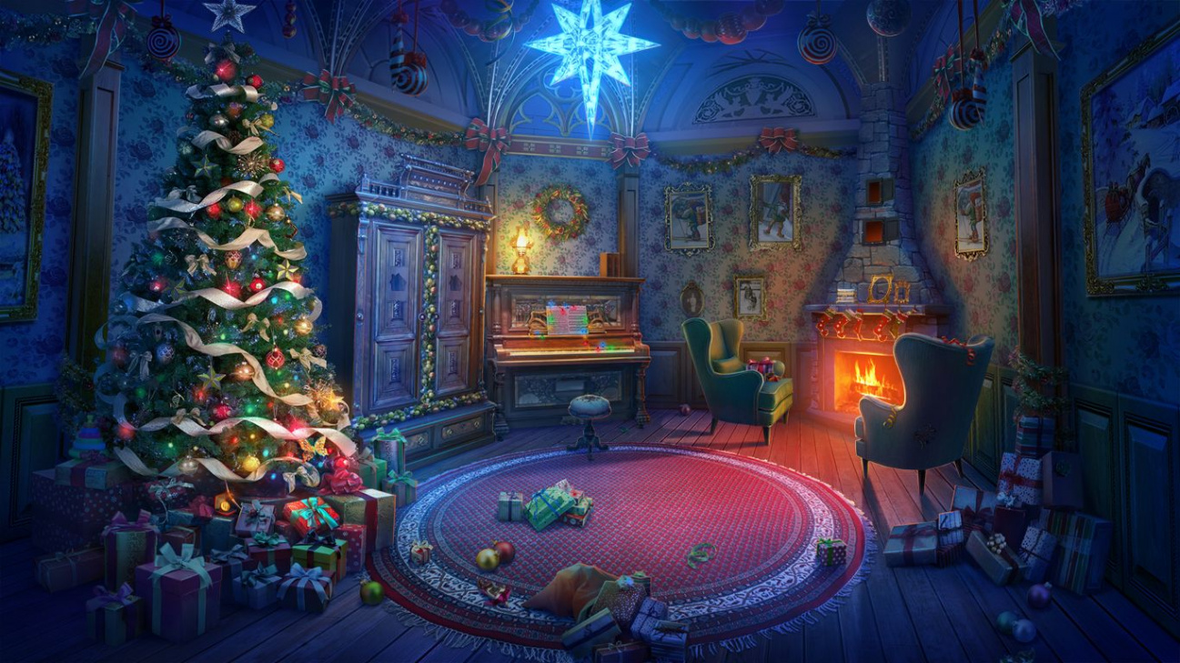 Anime christmas, Christmas landscape, Christmas illustration