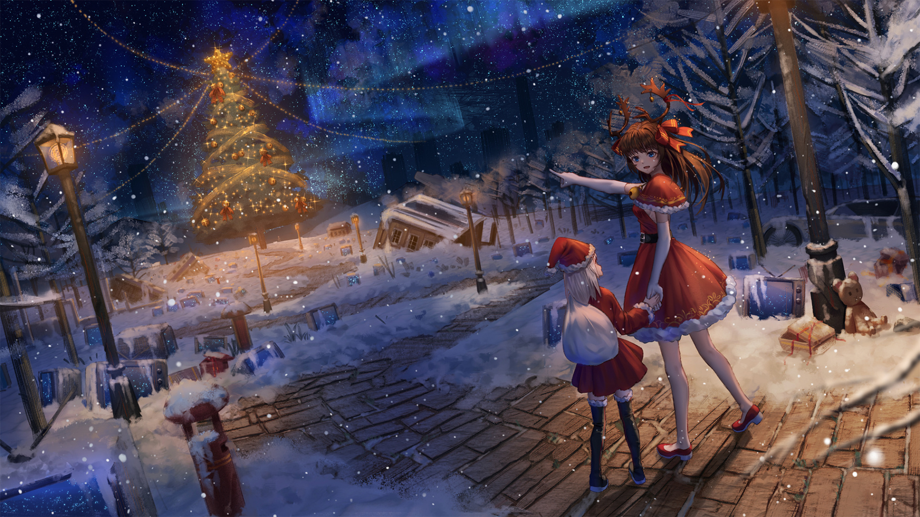 Anime Christmas HD Wallpaper by 极道寂