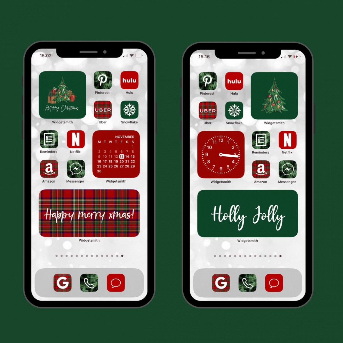 App Icons Christmas Eve Merry Xmas Red Green New Year - Etsy