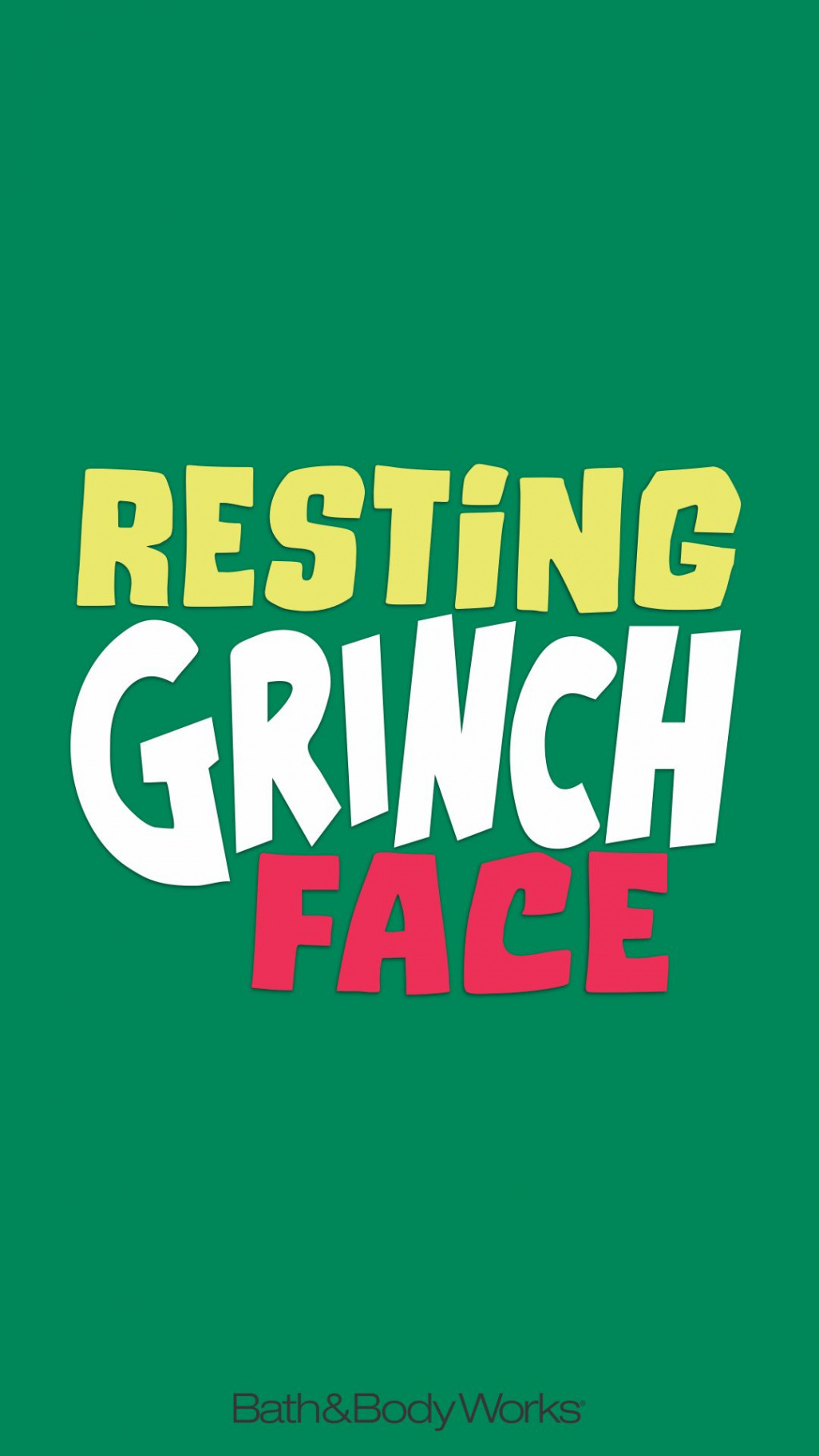 Bath & Body Works iPhone Wallpaper Resting Grinch Face  New