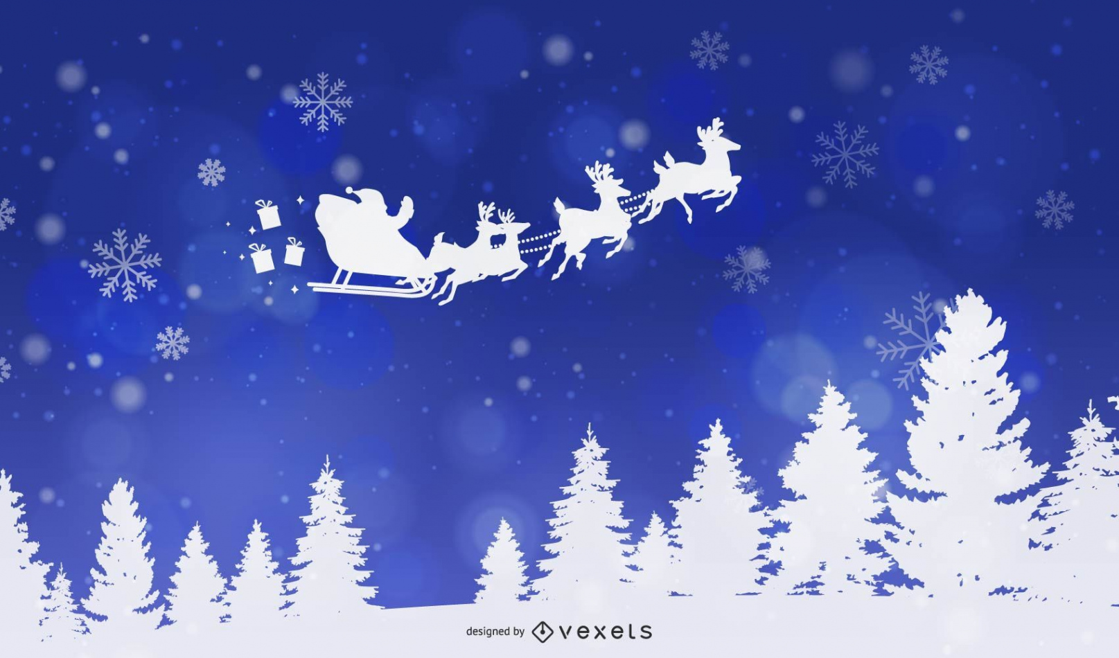 Beautiful Snowy Christmas Background Vector Download