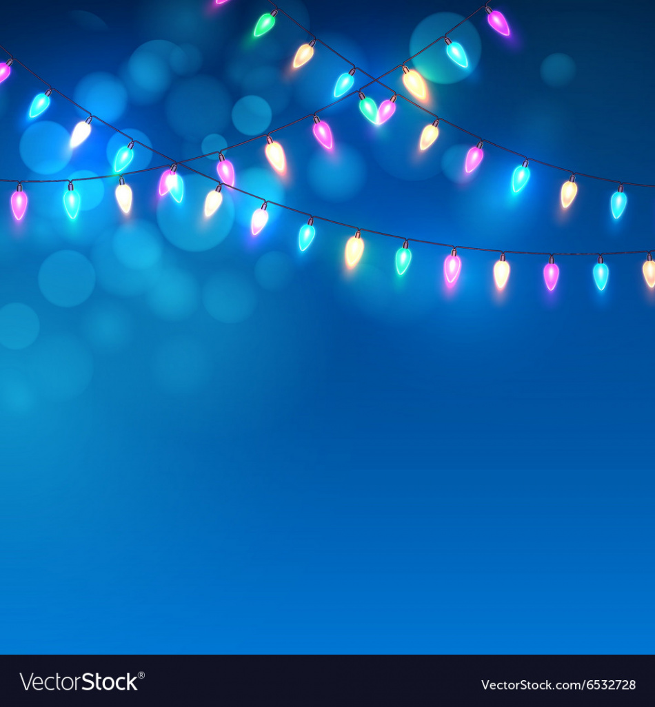 Blue christmas background with lights Royalty Free Vector