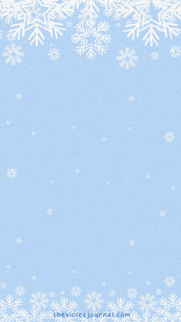 Blue Christmas iPhone Wallpaper with White Snowflakes  Winter