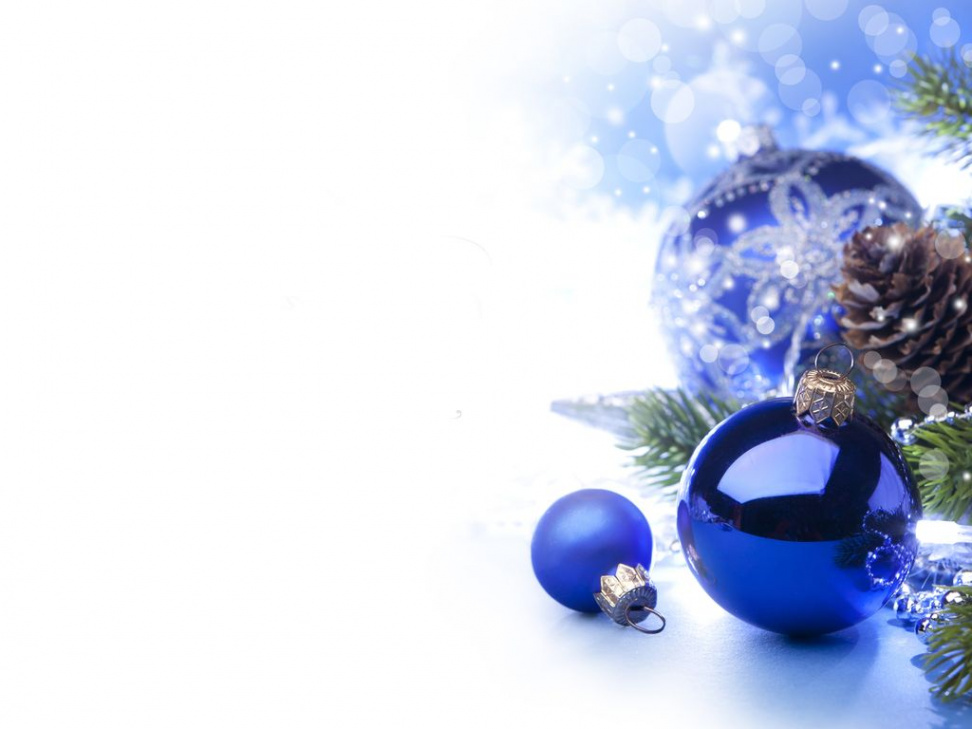 BLUE CHRISTMAS ORNAMENTS WITH WHITE BACKGROUND  Kartu natal