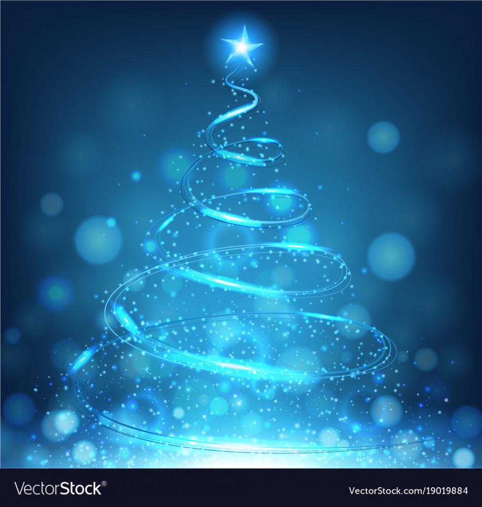 Blue christmas tree on bright background Vector Image