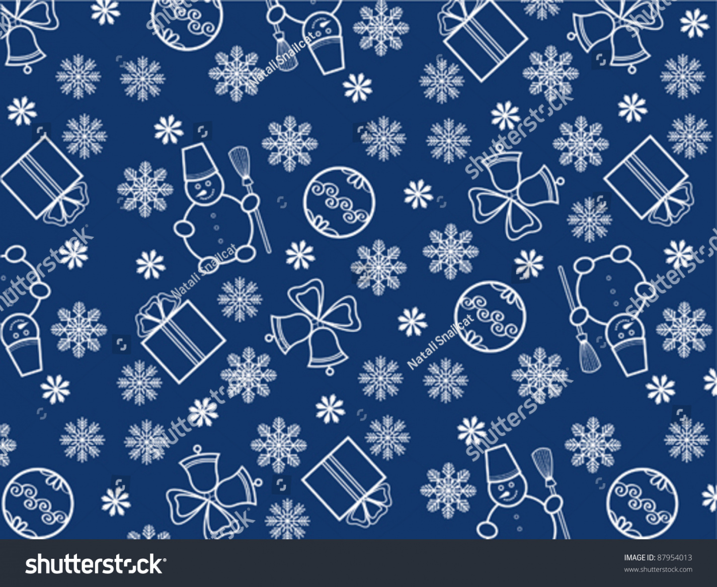 Blue Christmas Wallpaper New Year Theme Stock Vector (Royalty Free