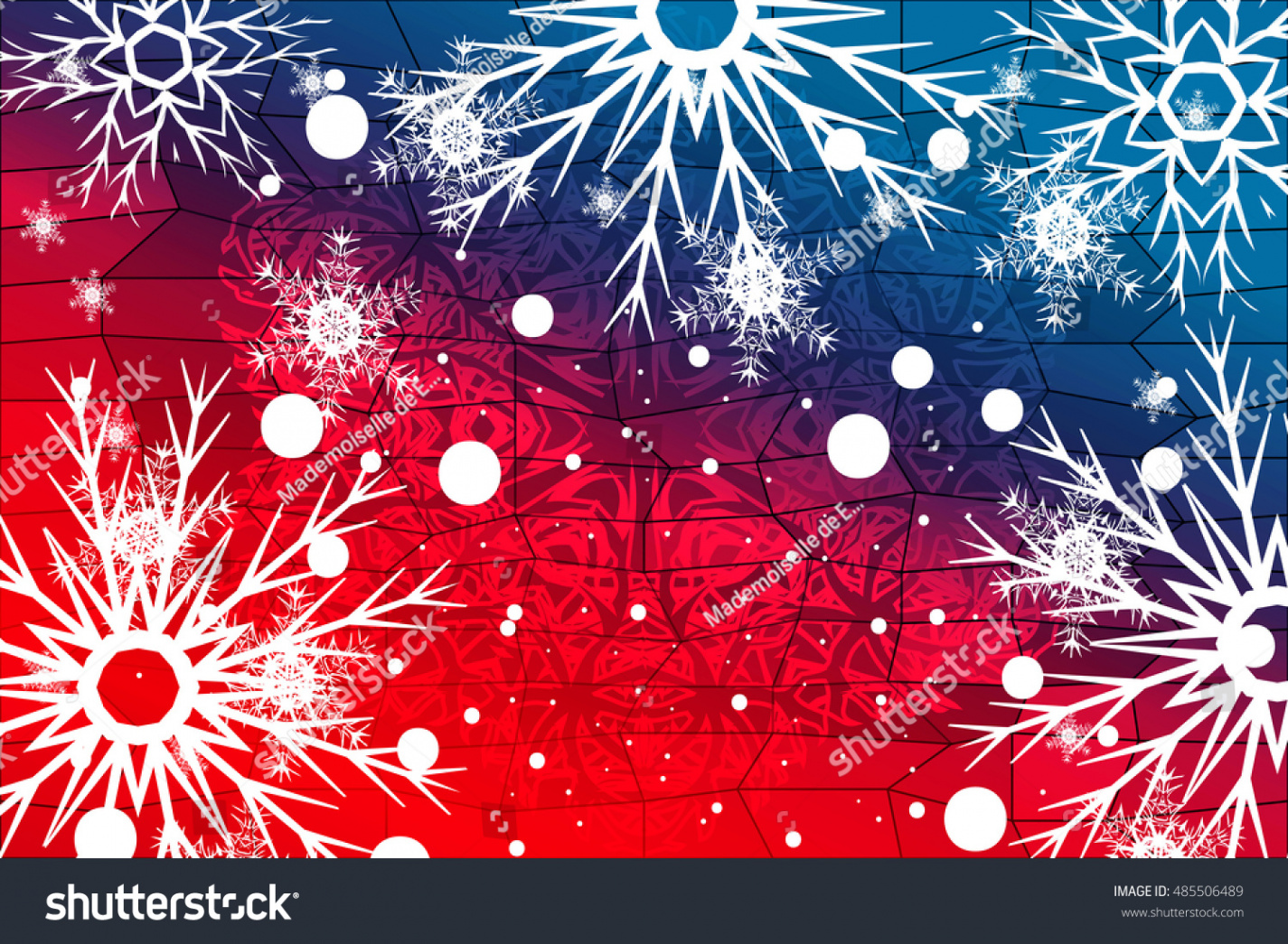Blue Red Christmas Background Snowflakes Christmas Stock Vector