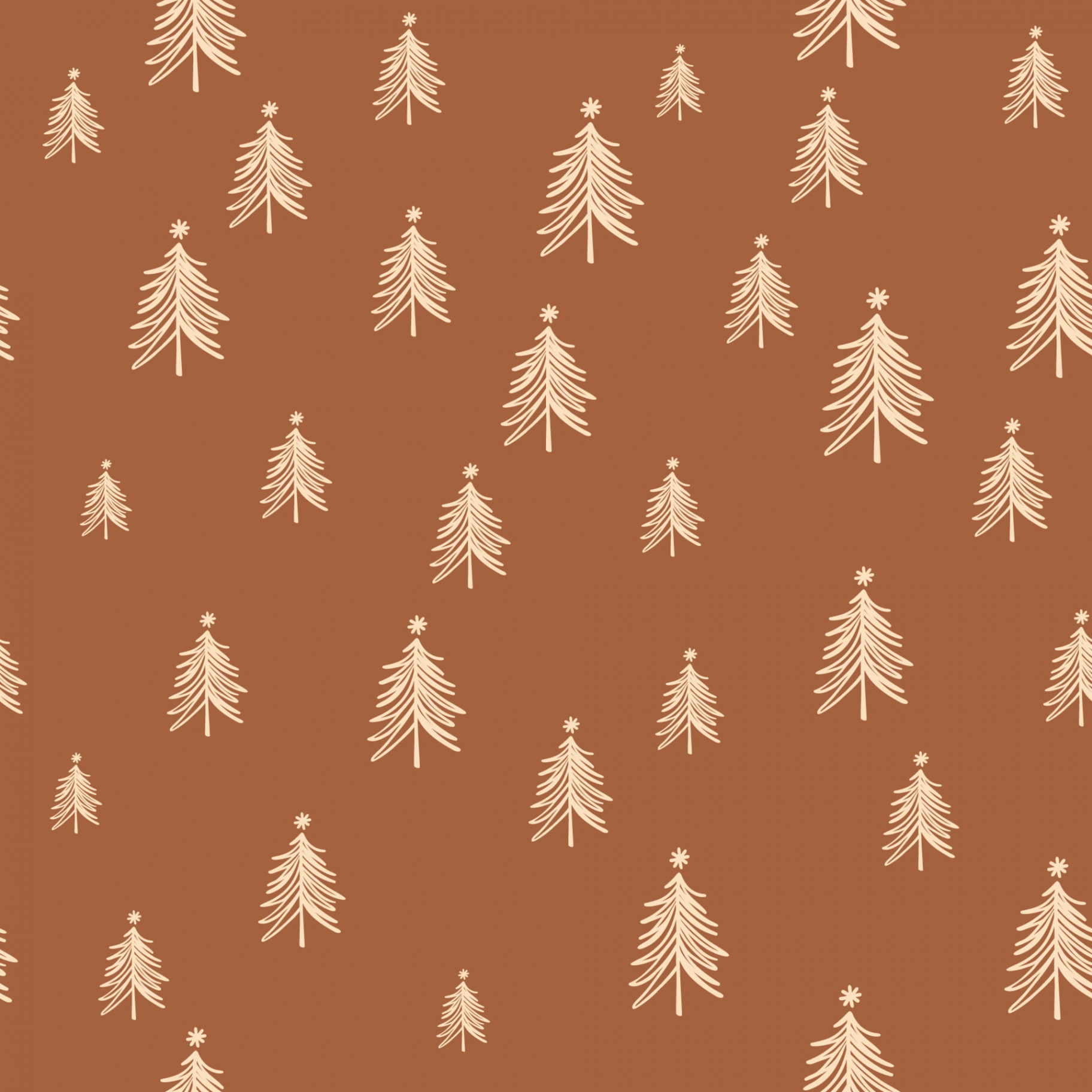 Boho Christmas pattern seamless Christmas trees