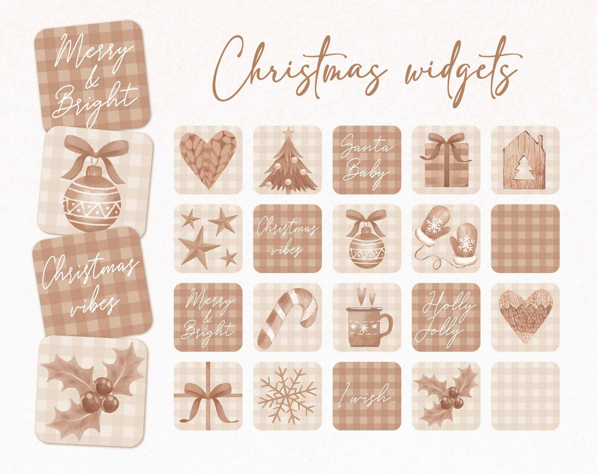 Boho Christmas Widget Pack Christmas Widgets Xmas IOS - Etsy