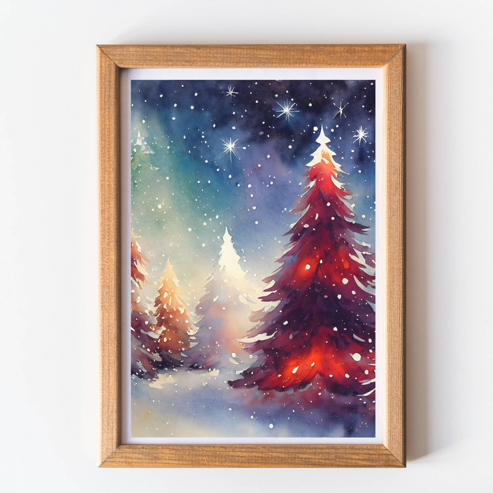 bright Christmas tree wall art print unframed – Snug as a Bug