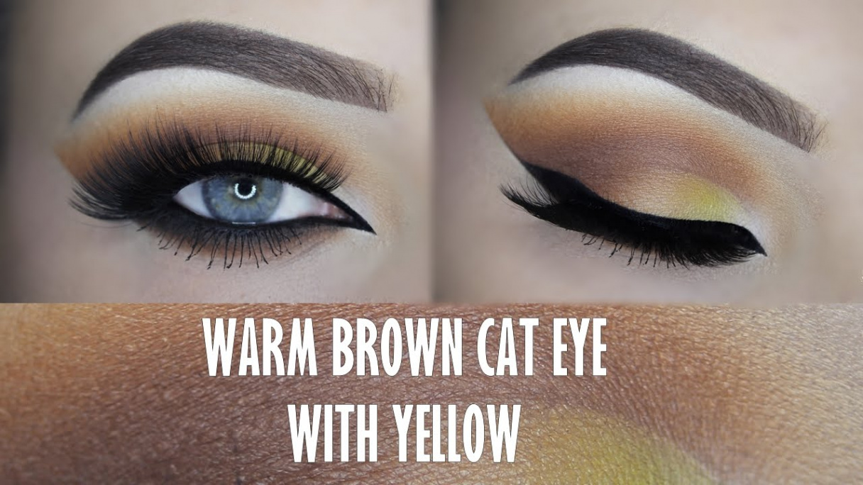 Brown/yellow cat eye tutorial