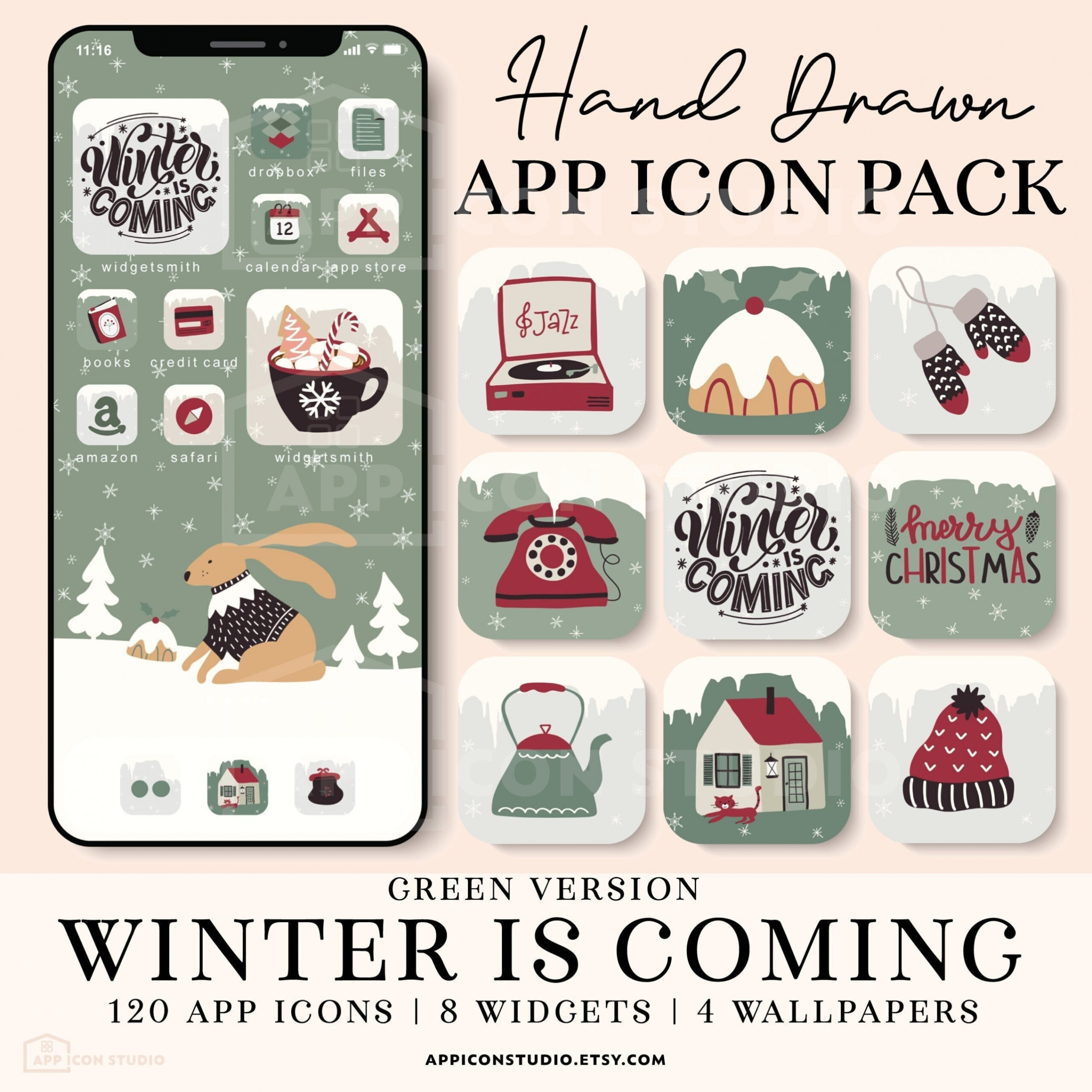 Buy Ios  Icons Christmas Icon Theme Pack Ios  App Icons Green