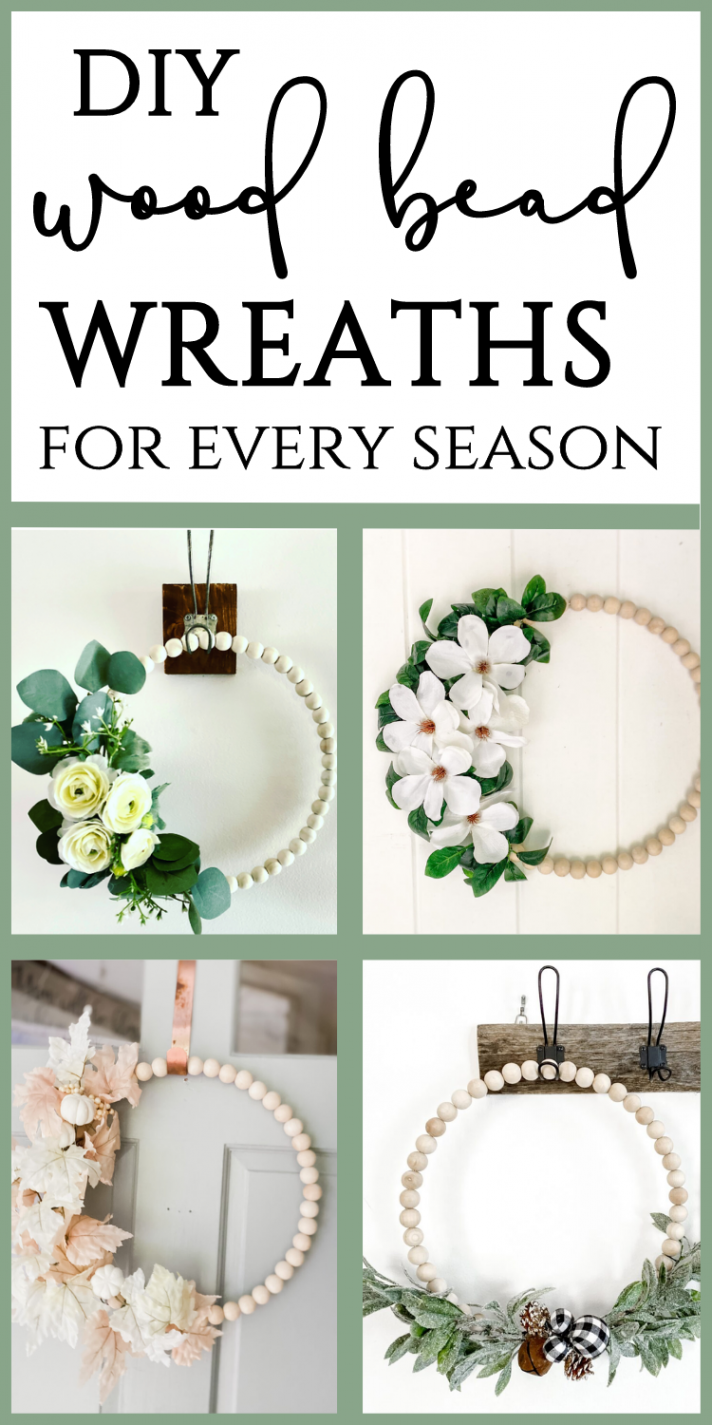 Cheap & Easy DIY Wood Bead Wreaths for Every Season