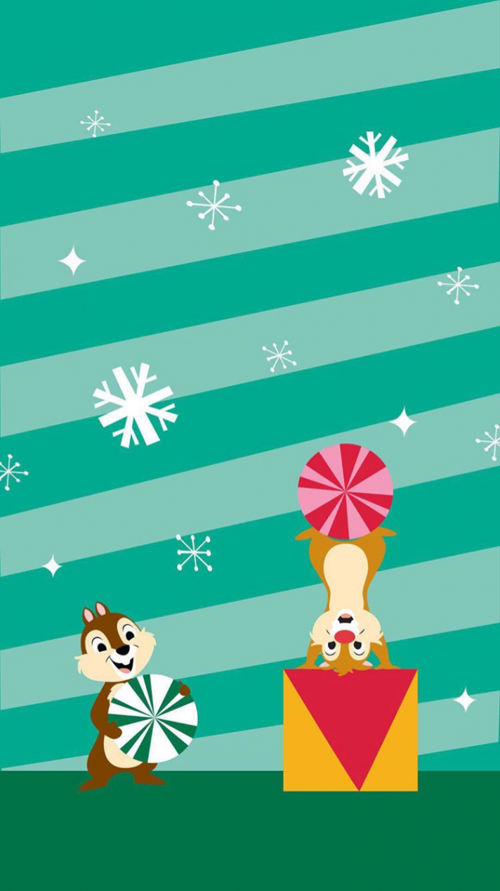 Chip & Dale at Christmas  Wallpaper iphone christmas, Disney