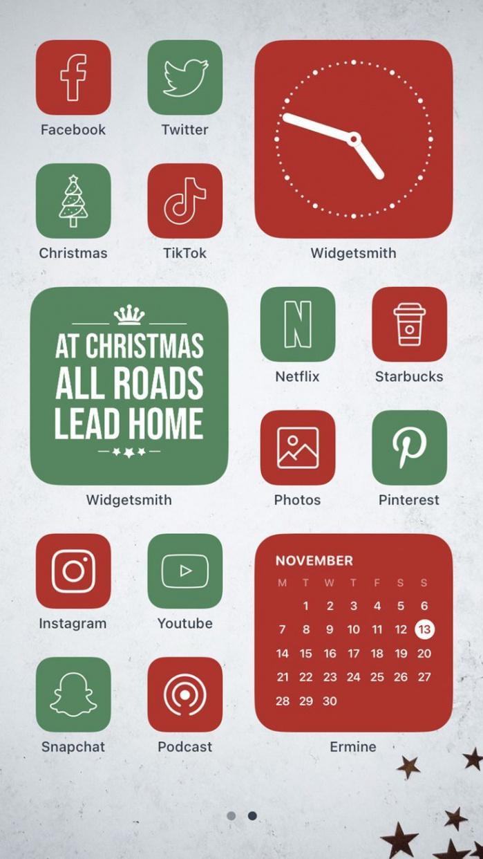 Christmas App Icons Minimalist iPhone Theme Pack Red and - Etsy