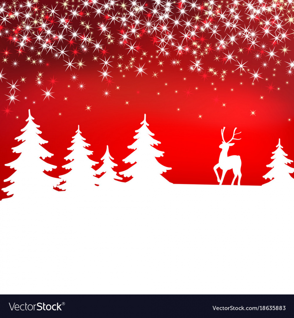 Christmas background winter landscape with deer Vector Image