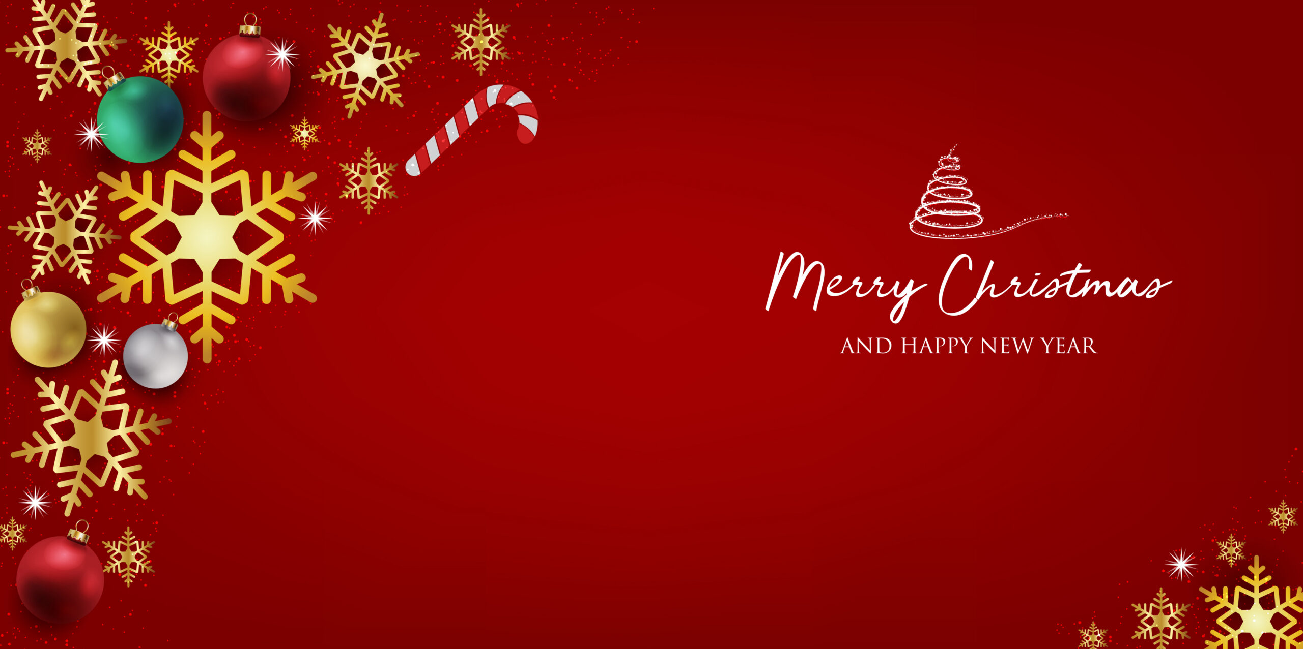 Christmas banner with Background and christmas decorates