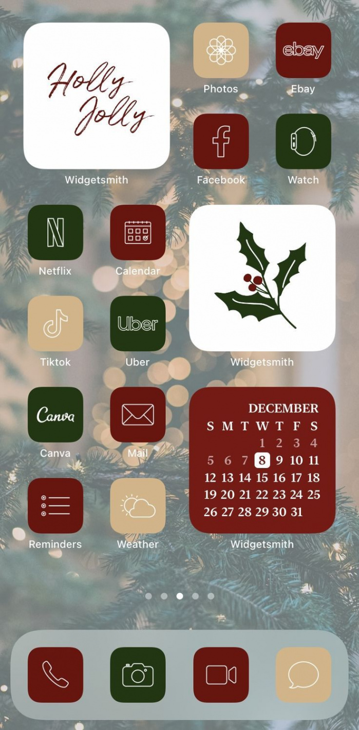 Christmas Ios App Icons Aesthetic  iPhone App Covers - Etsy