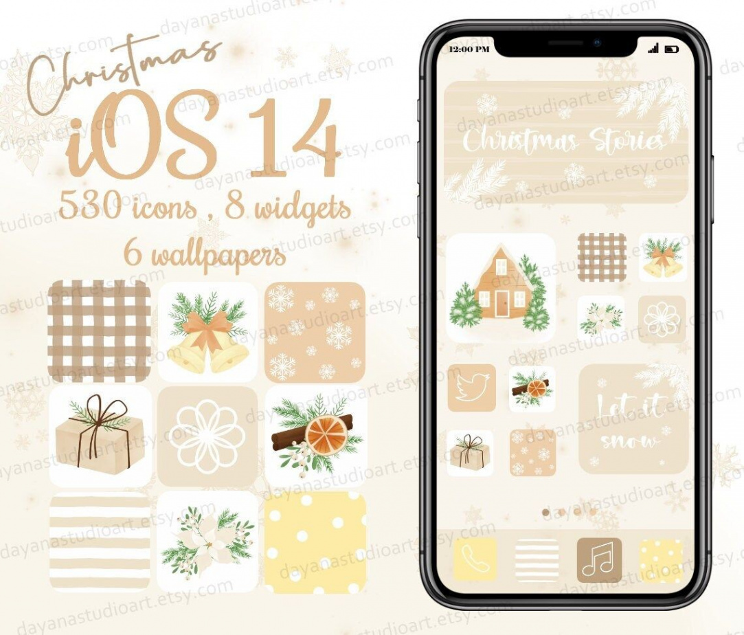 Christmas Ios App Icons Aesthetic iPhone App Icon Pack - Etsy