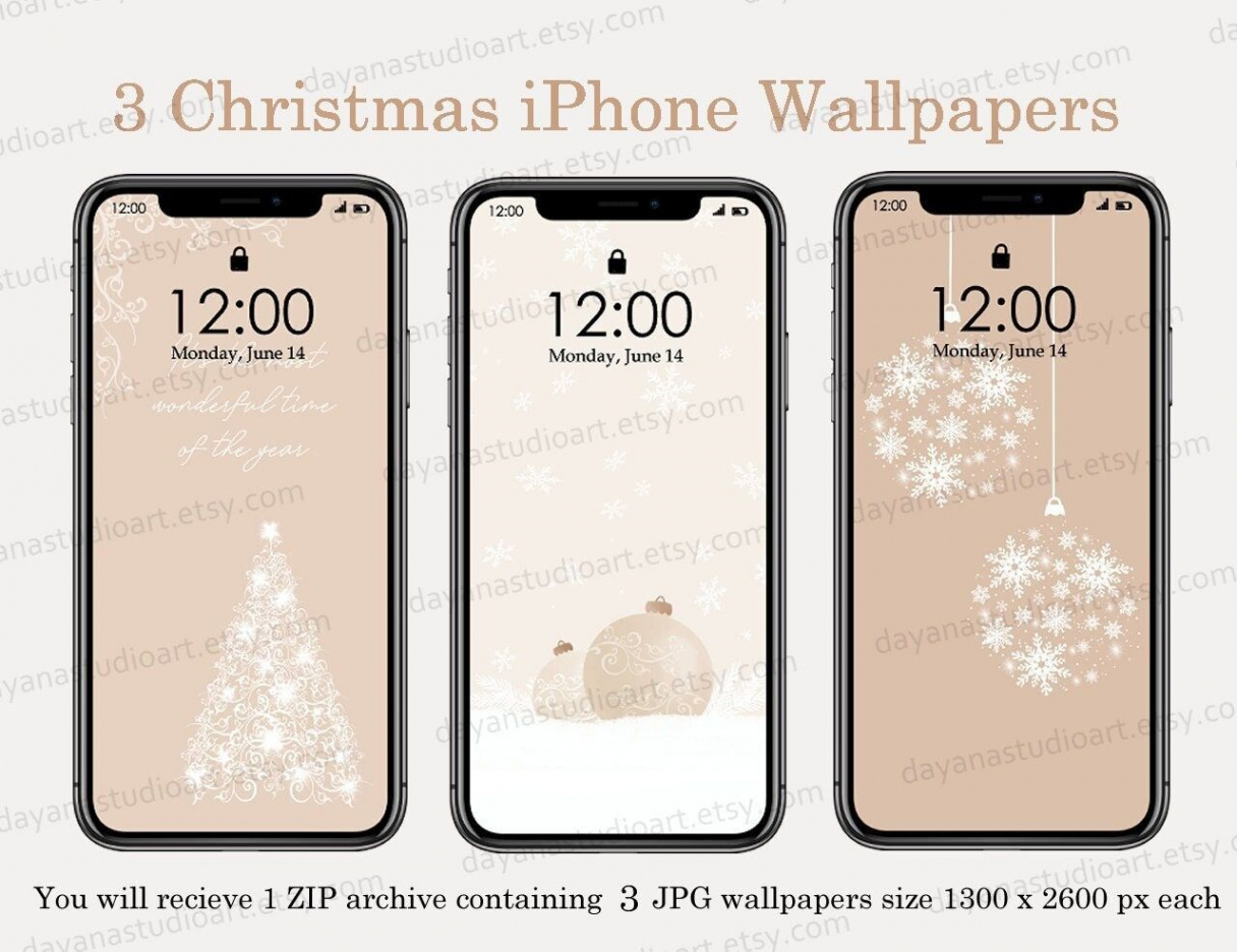 Christmas iPhone Wallpapers Digital Download Beige Cream - Etsy in