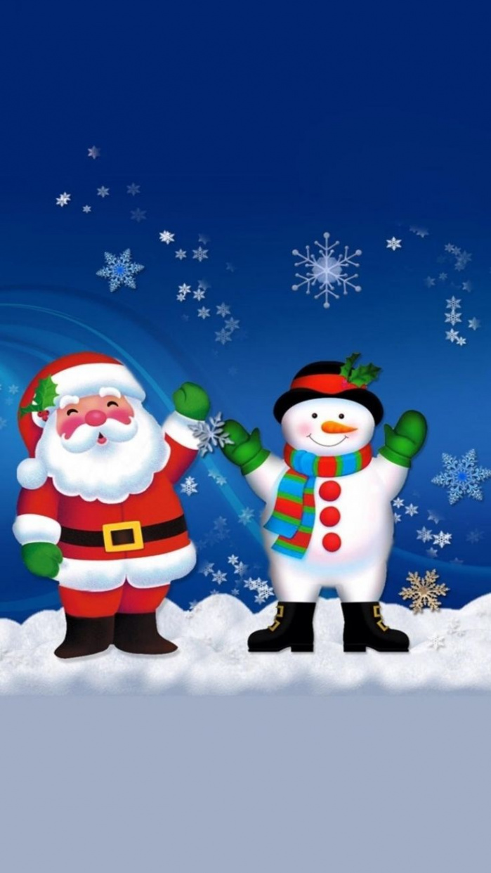 Christmas Joy with Santa and Snowman